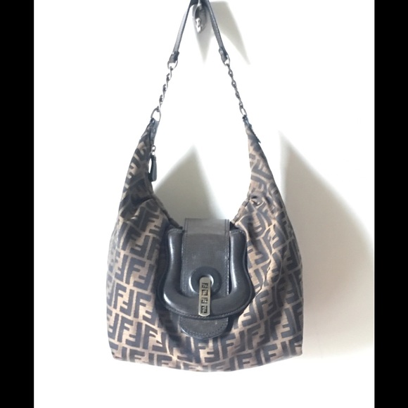 Fendi Shoulder Bag with Leather Belt Buckle - Picture 1 of 7